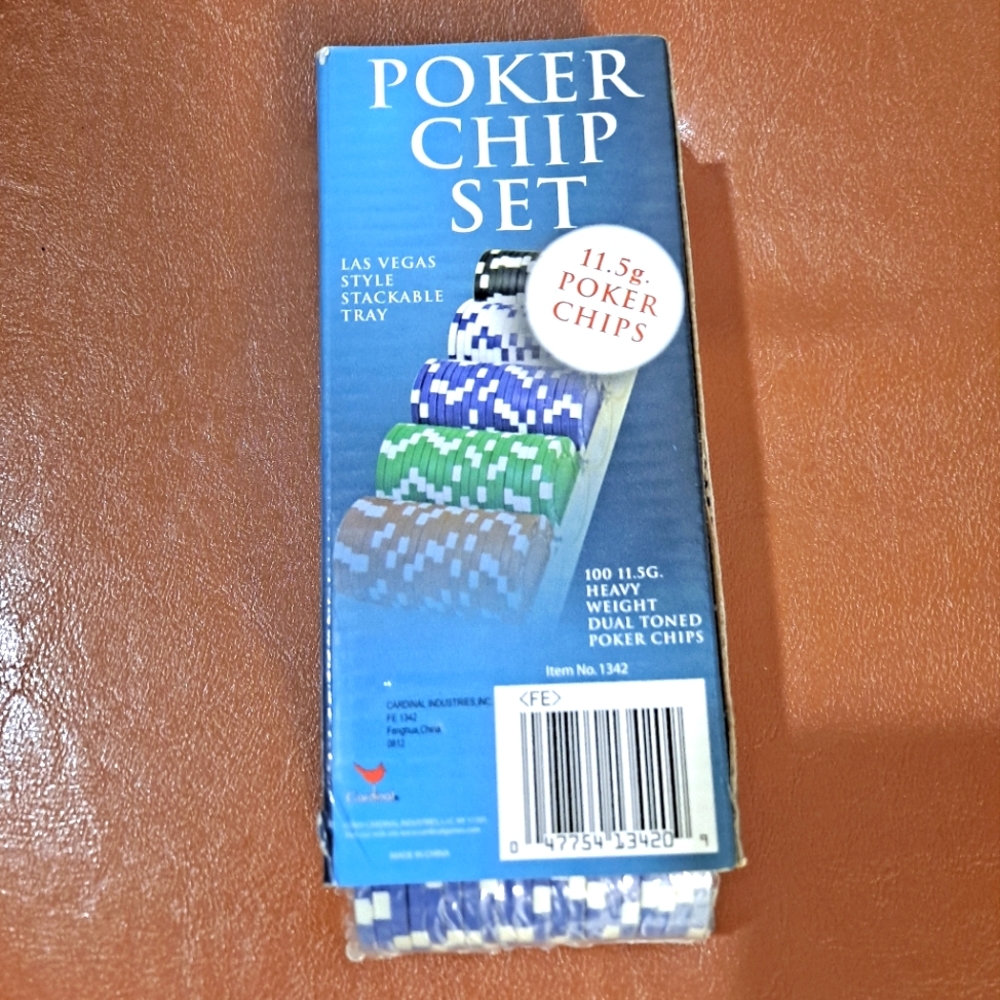 Sealed Las Vegas Style 100ct Poker Chips